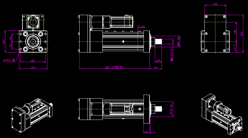 125-003電動缸外形圖